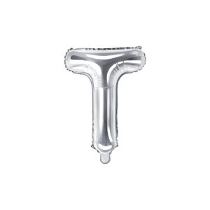 Folijski balon 35cm, slovo T, silver