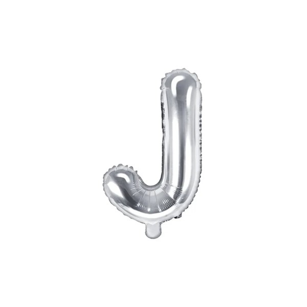 Folijski balon 35cm, slovo J, silver