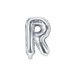 Folijski balon 35cm, slovo R, silver