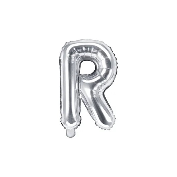Folijski balon 35cm, slovo R, silver