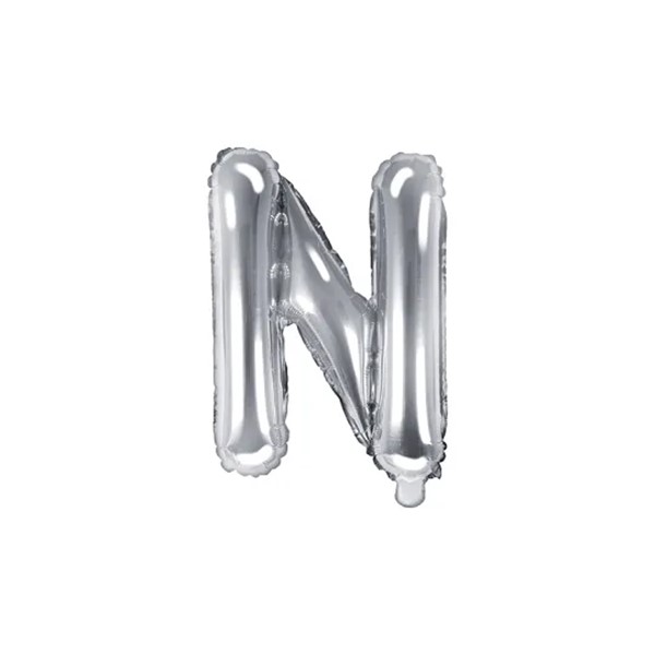 Folijski balon 35cm, slovo N, silver