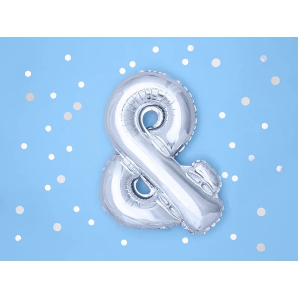 Folijski balon 35cm, znak &, silver - Slika 2