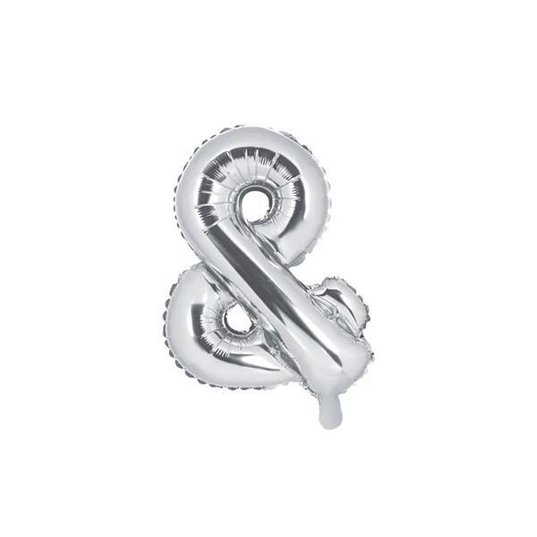 Folijski balon 35cm, znak &, silver