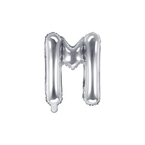 Folijski balon 35cm, slovo M, silver