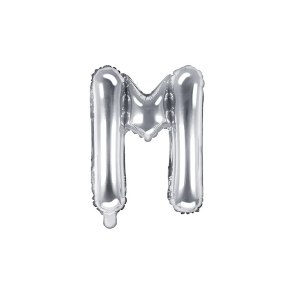 Folijski balon 35cm, slovo M, silver
