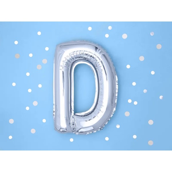 Folijski balon 35cm, slovo D, silver - Slika 2
