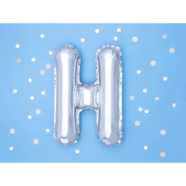 Folijski balon 35cm, slovo H, silver - Slika 2