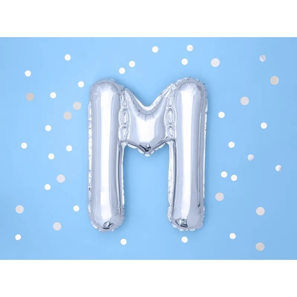 Folijski balon 35cm, slovo M, silver - Slika 2