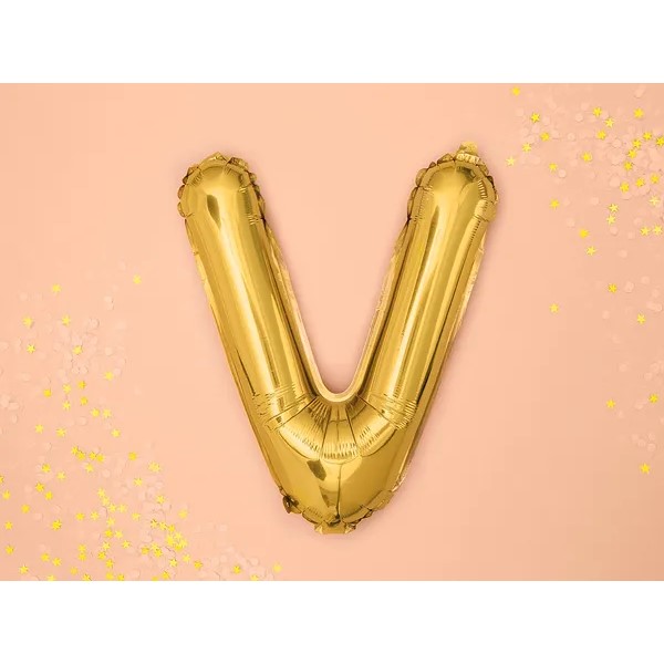 Folijski balon 35cm, slovo V, gold - Slika 2