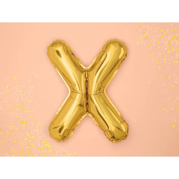 Folijski balon 35cm, slovo X, gold - Slika 2