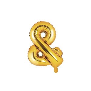 Folijski balon 35cm, znak &, gold