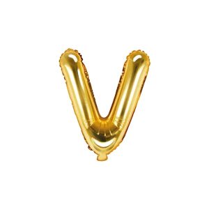 Folijski balon 35cm, slovo V, gold