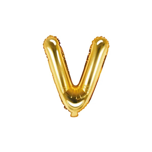 Folijski balon 35cm, slovo V, gold