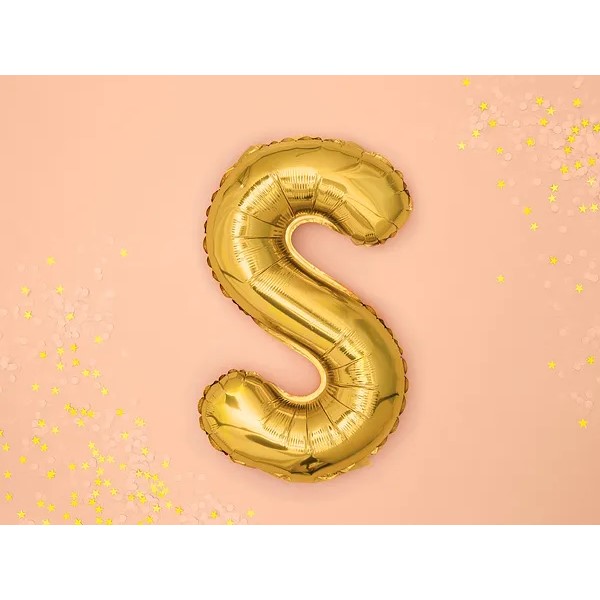 Folijski balon 35cm, slovo S, gold - Slika 2