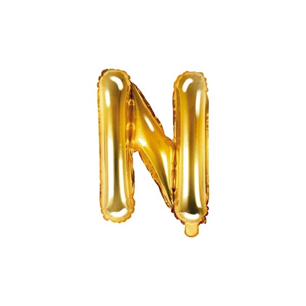 Folijski balon 35cm, slovo N, gold
