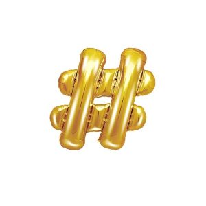 Folijski balon 35cm, znak #, gold