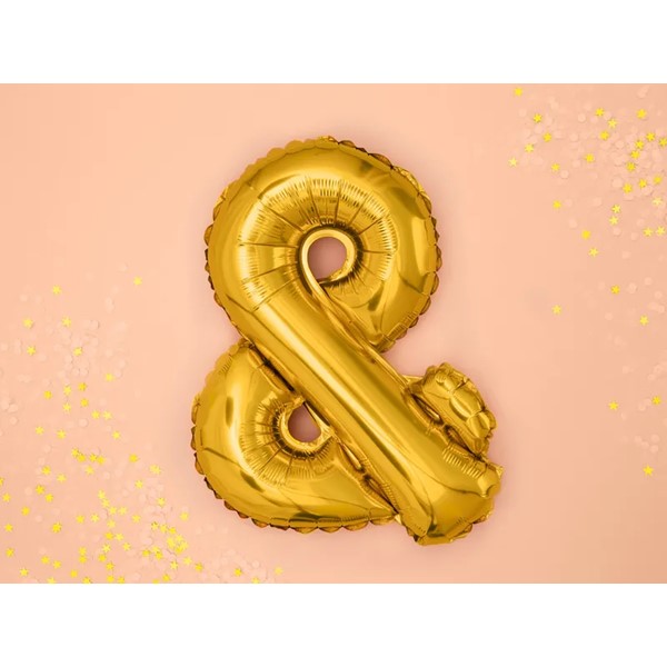 Folijski balon 35cm, znak &, gold - Slika 2