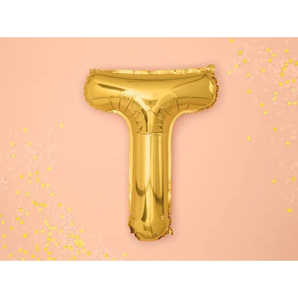 Folijski balon 35cm, slovo T, gold - Slika 2
