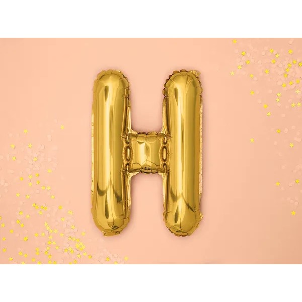 Folijski balon 35cm, slovo H, gold - Slika 2