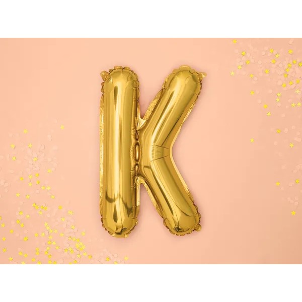 Folijski balon 35cm, slovo K, gold - Slika 2
