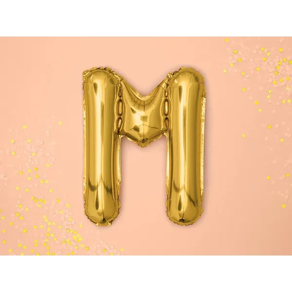 Folijski balon 35cm, slovo M, gold - Slika 2