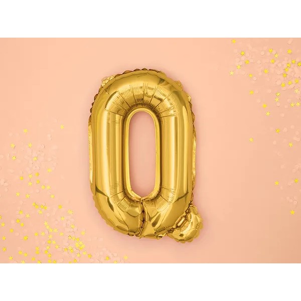 Folijski balon 35cm, slovo Q, gold - Slika 2
