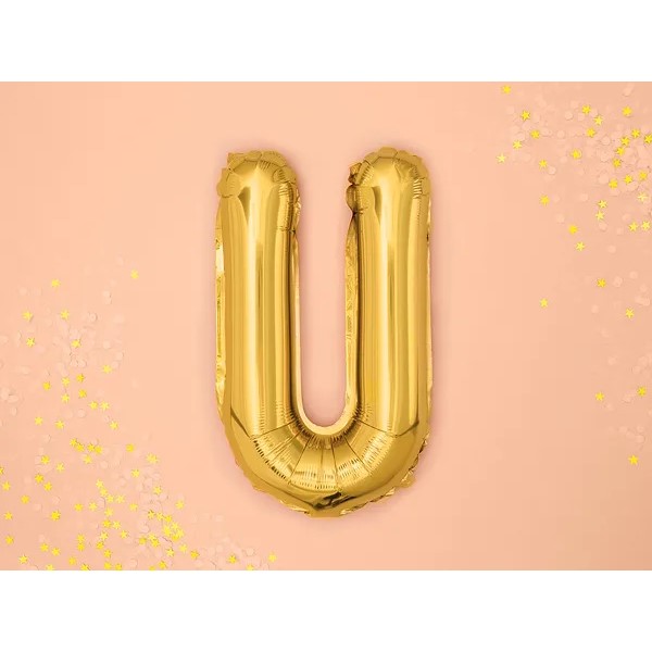 Folijski balon 35cm, slovo U, gold - Slika 2