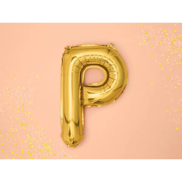Folijski balon 35cm, slovo P, gold - Slika 2