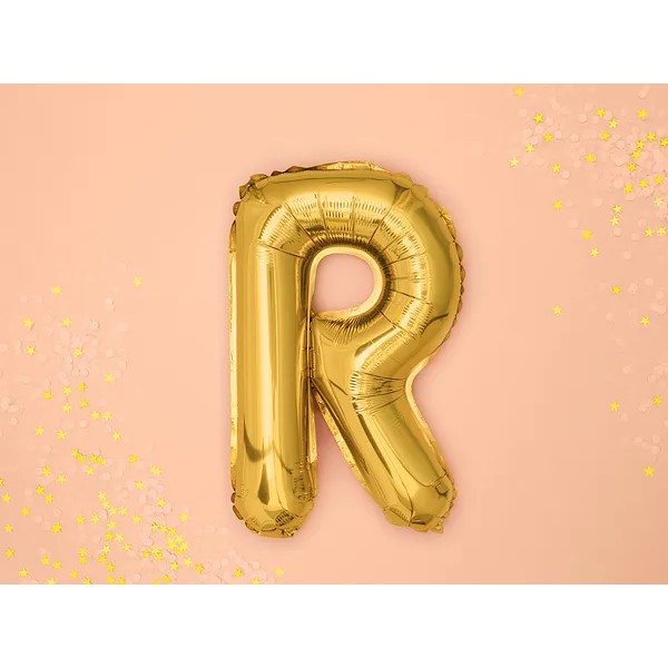Folijski balon 35cm, slovo R, gold - Slika 2