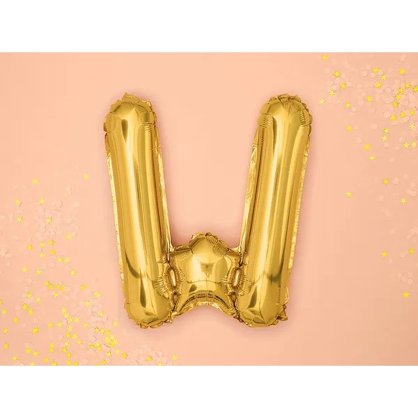 Folijski balon 35cm, slovo W, gold - Slika 2