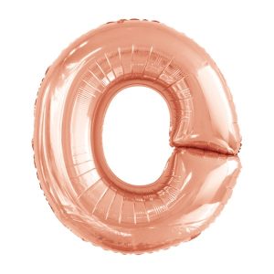 Folijski balon 80cm, slovo O, rose gold