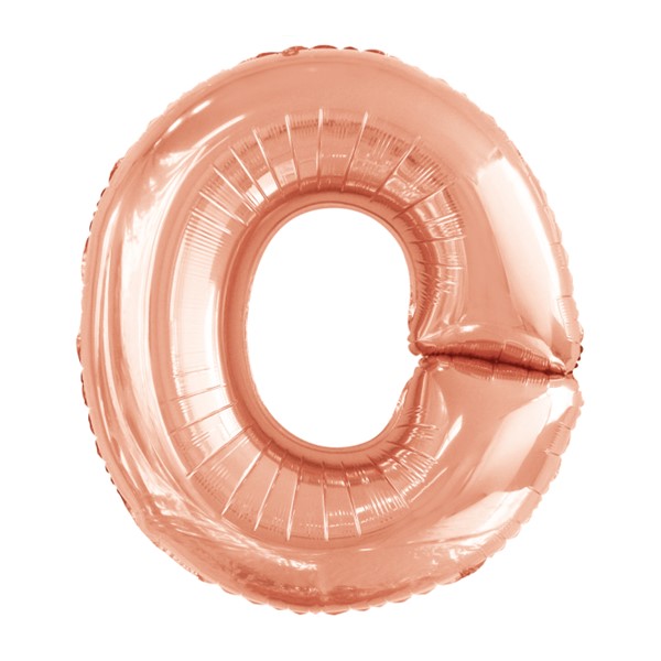 Folijski balon 80cm, slovo O, rose gold
