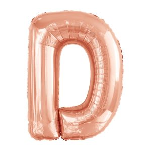 Folijski balon 80cm, slovo D, rose gold