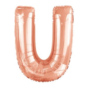 Folijski balon 80cm, slovo U, rose gold