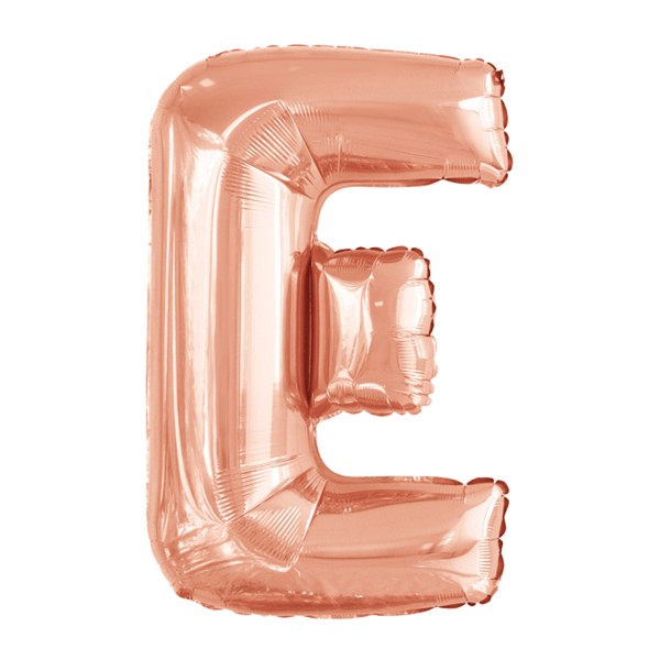 Folijski balon 80cm, slovo E, rose gold