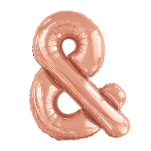 Folijski balon 80cm, znak &, rose gold