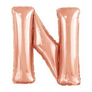 Folijski balon 80cm, slovo N, rose gold