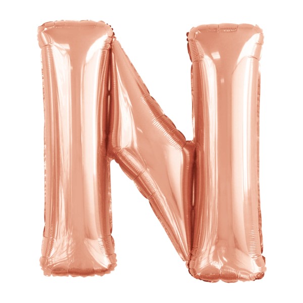 Folijski balon 80cm, slovo N, rose gold