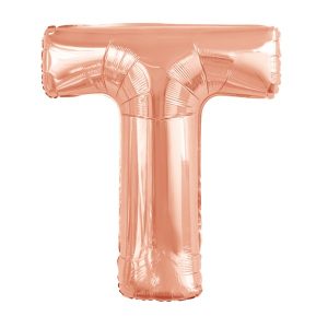 Folijski balon 80cm, slovo T, rose gold