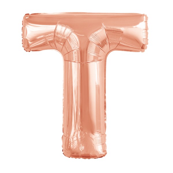Folijski balon 80cm, slovo T, rose gold