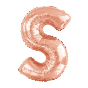 Folijski balon 80cm, slovo S, rose gold