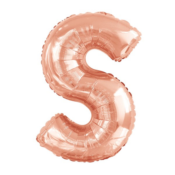 Folijski balon 80cm, slovo S, rose gold