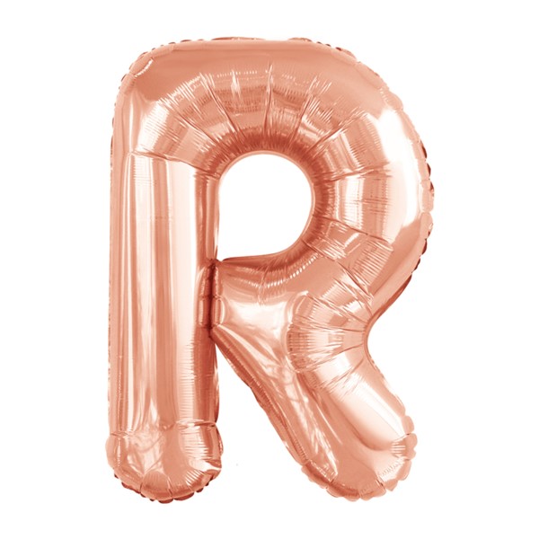 Folijski balon 80cm, slovo R, rose gold