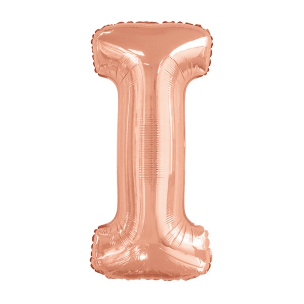 Folijski balon 80cm, slovo I, rose gold