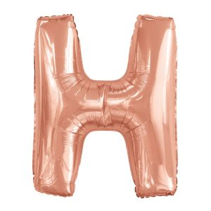 Folijski balon 80cm, slovo H, rose gold