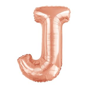 Folijski balon 80cm, slovo J, rose gold