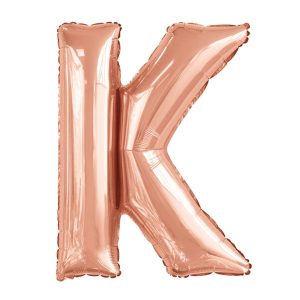 Folijski balon 80cm, slovo K, rose gold