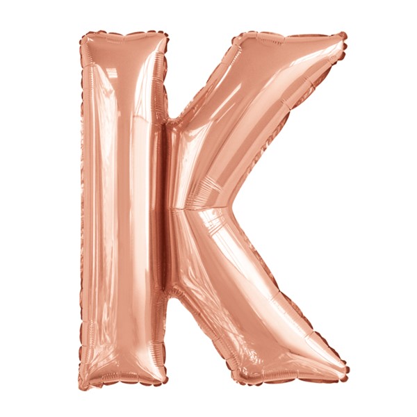 Folijski balon 80cm, slovo K, rose gold