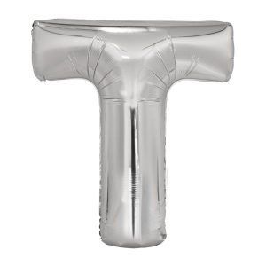 Folijski balon 80cm, slovo T, silver
