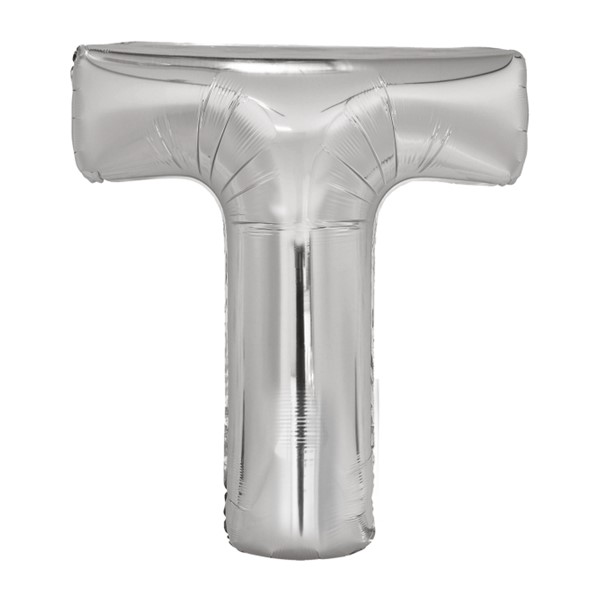 Folijski balon 80cm, slovo T, silver